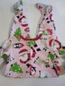 DEAL Carter's Size 18 Months Fleece Blanket Sleeper Pink Santa Snowman