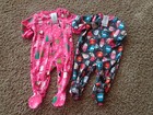 CARTER'S girls NWT sz 6M (2) SANTA & HOT COCOA zip up foot polyester pajamas