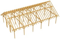 Pferdestall Offenstall - Prenzlau, Satteldach KVH - 12,50 x 20,00 als Bausatz