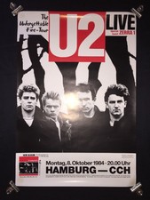 Original 80s Vintage U2 Unforgettable Fire Tour Poster
