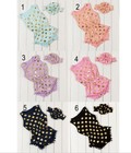 Adorable Infant Romper Set Gift Idea Gold Metallic Polka Dot with Fringe 2 piece