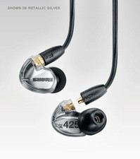 SHURE SE425-V Sound Isolating dual-driver Earphones, Metallic Silver SE425V