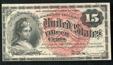 15 Fifteen Cents Fourth Issue Fractional Currency Note Uncirculated