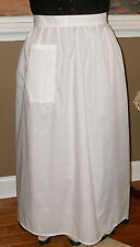 Civil War Dress-Colonial Lady'S White 100% Cotton Wrap Around Apron-Plus Size