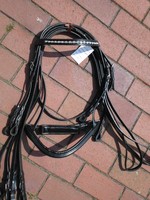 Kandarenzaum m.schwedischem Reithalfter schwarz, Full ( Warmblut )