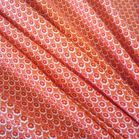 Stoff Meterware Baumwolle Jersey Mille Fleur orange rot weiß gelb Blümchen neu