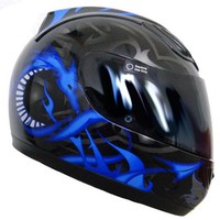 Integralhelm Helm Rollerhelm Motorradhelm Sturzhelm 51 blau schwarz S M L XL XXL