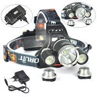 Boruit 8000Lm 3x XM-L T6+2R5 LED Stirnlampe Kopflampe USB Headlamp+EU Ladegerät