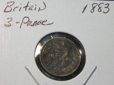 1883~Great Britain~Silver-3 Pence~Scarce