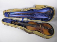 Schöne, alte 4/4 Violine/ Geige + Geigenkasten aus Nachlass   4T4590