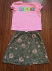 Toddlers Girls Outfit Size 4T Top Shirt + Floral Skirt Summer Girls Clothes
