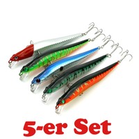 5-er SET Big HUNTER RIVER - MINOW TROUT Kunstköder Angelzubehör Wobbler Art 018