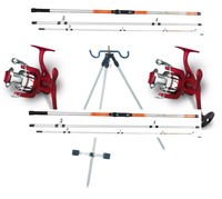 DAM Brandungsset 2 Ruten, 2 Rollen, TeleDreibein Brandungsdreibein Brandungsrute