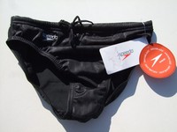 SPEEDO AQUABLADE® BRIEF SCHWARZ Gr 1 2 128 140 GB 26" 28" IT 40 42 WETTKAMPF NEU