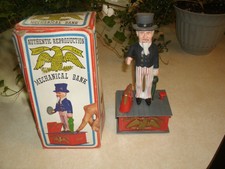 Vintage Plastic Uncle Sam Mechanical Bank WITH ORIGINAL BOX 70'S?