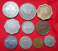 Republic/British India Mix Lot 10 Diffirent Mint & Years Coins (A624)