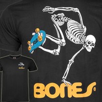 POWELL PERALTA Skelett Skateboard T-Shirt Schwarz / KNOCHEN BRIGADE KLASSISCH