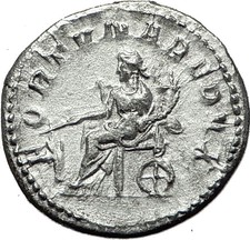 GORDIAN III 243AD Authentic Genuine Ancient Silver Roman Coin Fortuna i59136