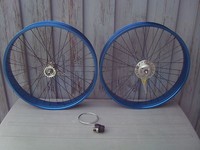Cruiser Laufradsatz 26 Zoll  80/80mm 3gang Rücktritt blau  *