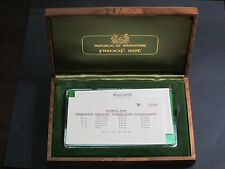 1976 Singapore 6 Proof Coin Set No 2909 Wooden Presentation Deluxe Case Rare!