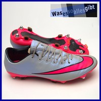 SCHNÄPPCHEN! Nike Mercurial Vapor X SG-Pro | grau/pink | Gr.: 44 | #FU