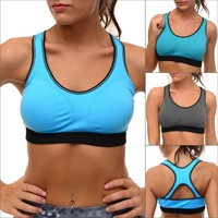 Sport BH Tops Bustier Bra Yoga Fitness Unterwäsche Ringerrücken Farben M8820