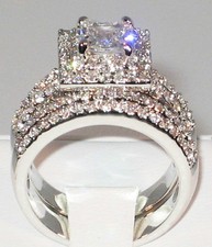 3 ct princess cut cubic zirconia platinum ep engagement wedding ring set size 9 - Ebay Wedding Rings 3 ct princess cut cubic zirconia platinum ep engagement wedding ring set size 9 - Ebay Wedding Rings