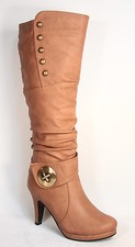 beige mid heel boots