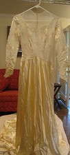 (s) Vintage 50's Wedding Dress, Beaded, Long Train,