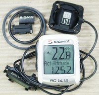 SIGMA BC 14.12 ALTI WEISS TACHO COMPUTER MIT KABEL HÖHENMESSUNG 14 FUNKTIONEN