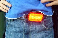  Fahrrad LED Rücklicht Lampe Licht 3 LED´s Sattelstange Batterie Halter Schalter