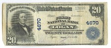 Very Rare, First National Bank of Logan, Ut (Ch #4670) Series 1902, $20 Note