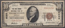 1929 Series The First Hardin National Bank of Elizabethtown Ky $10