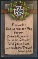 AK Patriotika, 1. Weltkrieg, " Vorwärts...." gel. 1917