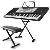 61-TASTEN KEYBOARD SET STÄNDER STATIV PIANO SITZBANK STUHL E-PIANO KLAVIER NEU