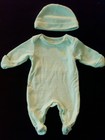 Children's Place Baby Boy 0-3 Months Green Yellow Fish Footed Sleeper with Hat