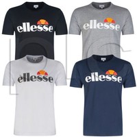 Ellesse Arameo Men's Large Logo Crew Neck Cotton Short Sleeve T Shirt Top S-XXL