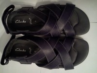 Neu Gr.42/44- clarks- echtleder- Herren Sommer Schuhe Sandalen dunkelblau