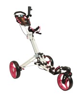 Golftrolley Yorrx® SL Pro 7 HAMMA "TOPSET"+Tasche, Tees, Bälle, Regens.*PINK