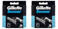 20 Klingen Gillette Sensor 2 x 10er oder 4 x 5er Rasierklingen Neu & Original