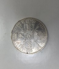Great Britain 1887 Double Florin Silver Coin , Victoria.