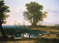 Rape of Europa C. Lorrain Schiffe Kühe Küste Meer Tiere B A3 01210