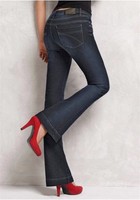 Arizona Jeans NEU K-Gr.17-19 Damen Bootcut Hose Stretch Dark Blue Used Flare L30