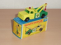 Matchbox RW 13 Dodge Wreck Truck, grün/gelb, roter Haken, in OVP
