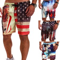 Herren Badeshorts Badehose Surfer Kontrast Swim Board-Shorts Blau/Navy/Weiß NEU