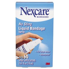 Nexcare Bandages No-Sting Liquid Bandage Spray, 18 ml(0.61 fl oz.), Pack of 3