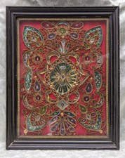 old reliquary theca APOSTLES,EVANGELISTS,FAMILIA SACRA,MARTYRS 72 relics 19Th.