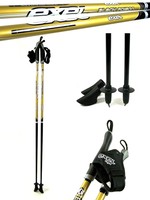 Nordic Walking Stöcke Exel Black Poison Gold CARBON 105-130 cm Asphaltpads