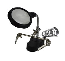 Helping Hands Soldering Station Magnifier Led Light 4X 12X Jewelry Repair Third