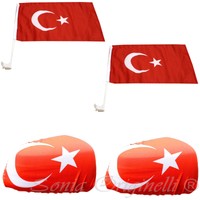 Auto Fanpaket Türkei Türkiye Fahne Bikini Car Flagge Turkey rot Fan TUR-SET3-XL